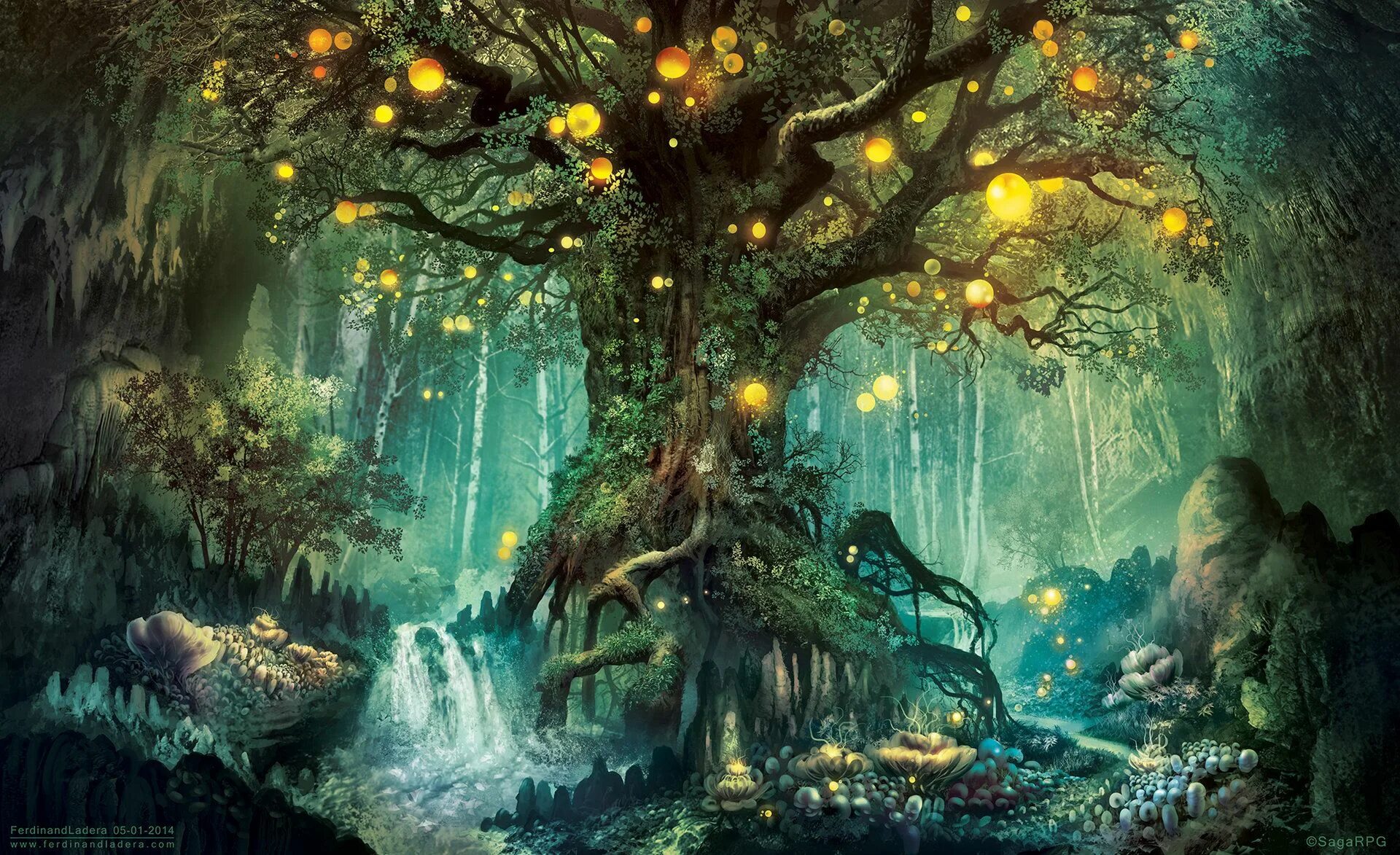 Магический лес фото Dim Light Forest by Ferdinand Ladera Фоновые рисунки, Пейзажи, Рисунки пейзажей