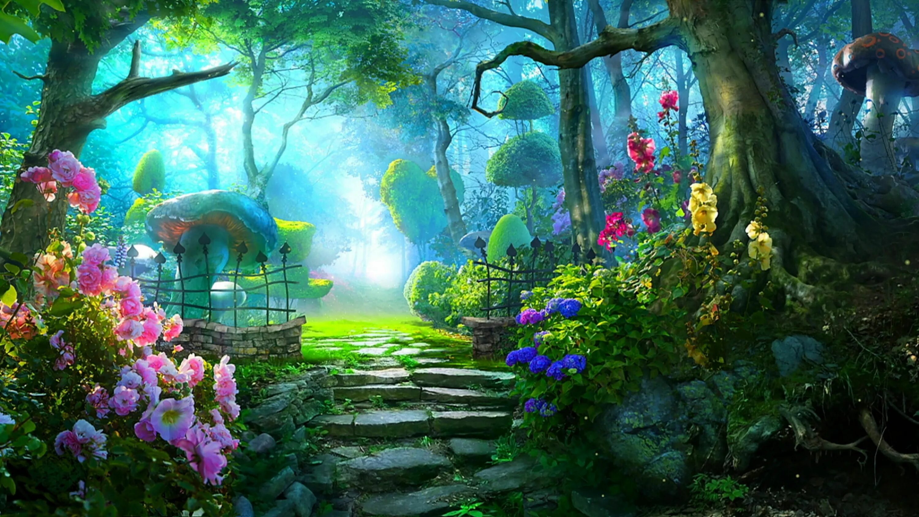 Магический лес фото D ☀ ☀ R W A Y to a magical garden Fantasy art landscapes, Anime scenery, Fantasy