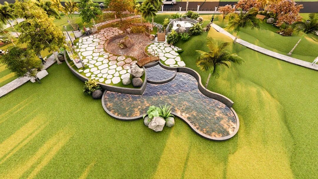 Магистратура ландшафтный дизайн Download 3D Landscape with Winding River Wallpaper Wallpapers.com