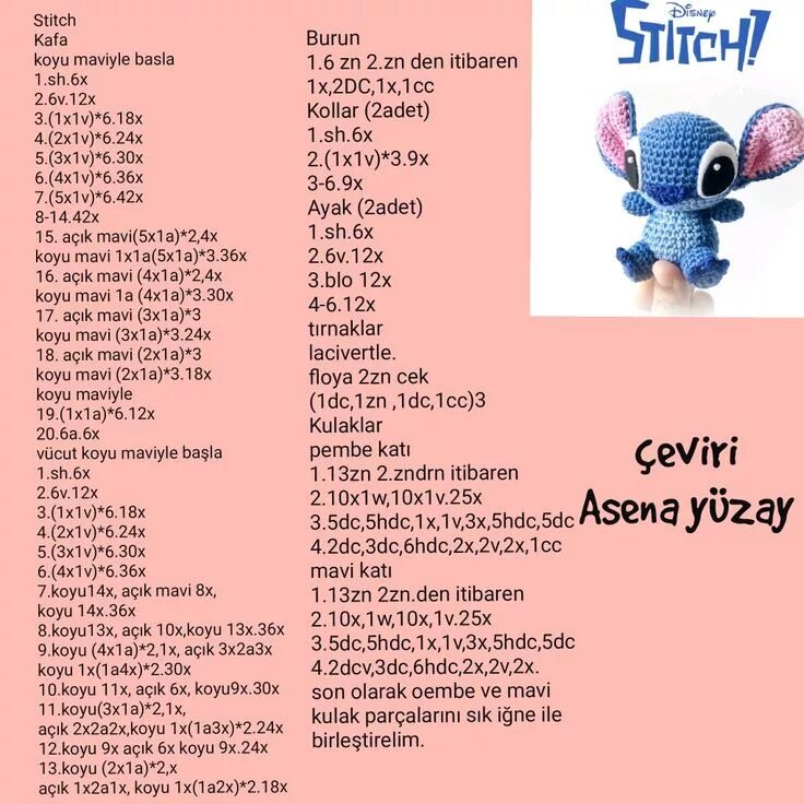 Магия амигуруми крючком схемы Stitch Crochet stitches unique, Crochet kit, Crochet amigurumi