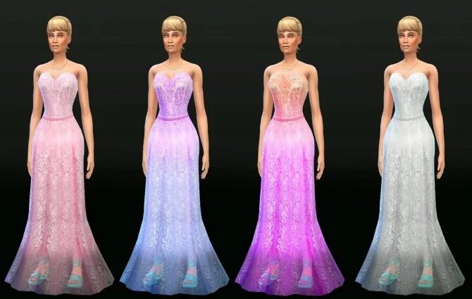 Магия моды женская одежда Gladiolus Wedding Dress at Lunararc " Sims 4 Updates