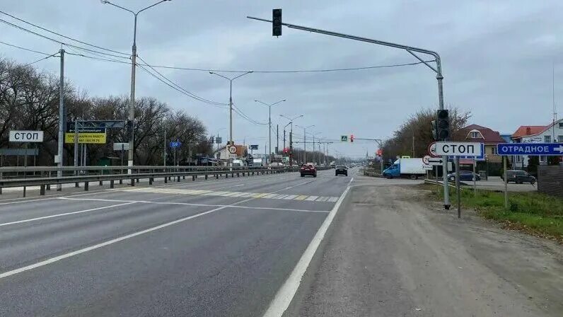 Магнит дорожная ул 2а поселок отрадное фото С помощью нового светофора планируют решить проблему с заторами под Воронежем: Н