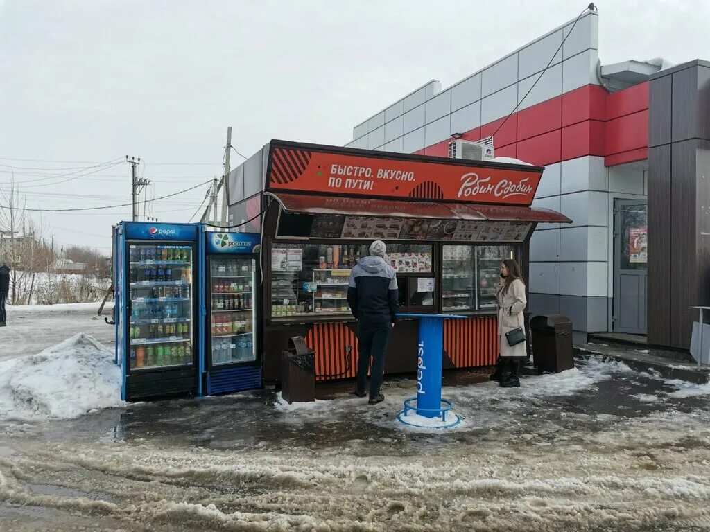 Магнит дорожная ул 2а поселок отрадное фото Robin Sdobin, fast food, Russia, posyolok Otradnoye, Dorozhnaya ulitsa, 2А - Yan