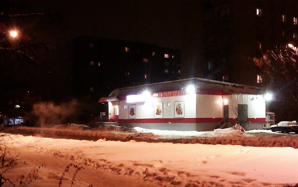 Магнит ночью фото Новый магазин "Магнит" на Крутом: orehov_ozuevo - ЖЖ
