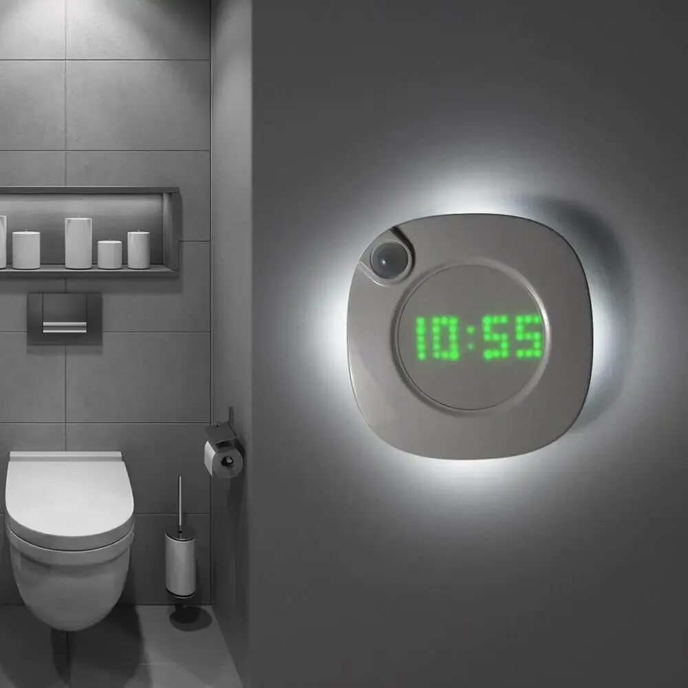Магнит туалет фото PIR MOTION SENSOR LED Lampu Dinding Magnet Indoor Lampu Malam dengan Jam Waktu u