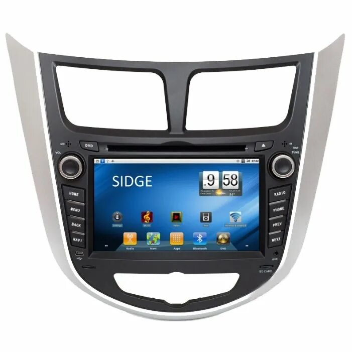 Магнитолы хендай фото Купить SIDGE Hyundai SOLARIS (2010-2014) Android 2.3 по Промокоду SIDEX250 в г. 