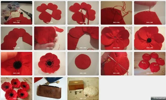 Мак из кожи выкройка Как сделать маки из фетра своими руками? Felt flowers, Flowers, Felt