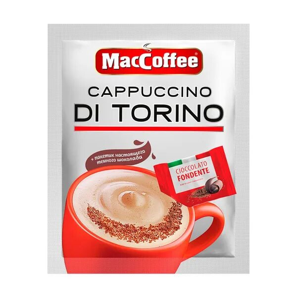 Мак кофе фото Напиток кофейный "Cappuccino DI TORINO", MacCoffee, 25,5 г, 5 штук - купить с до