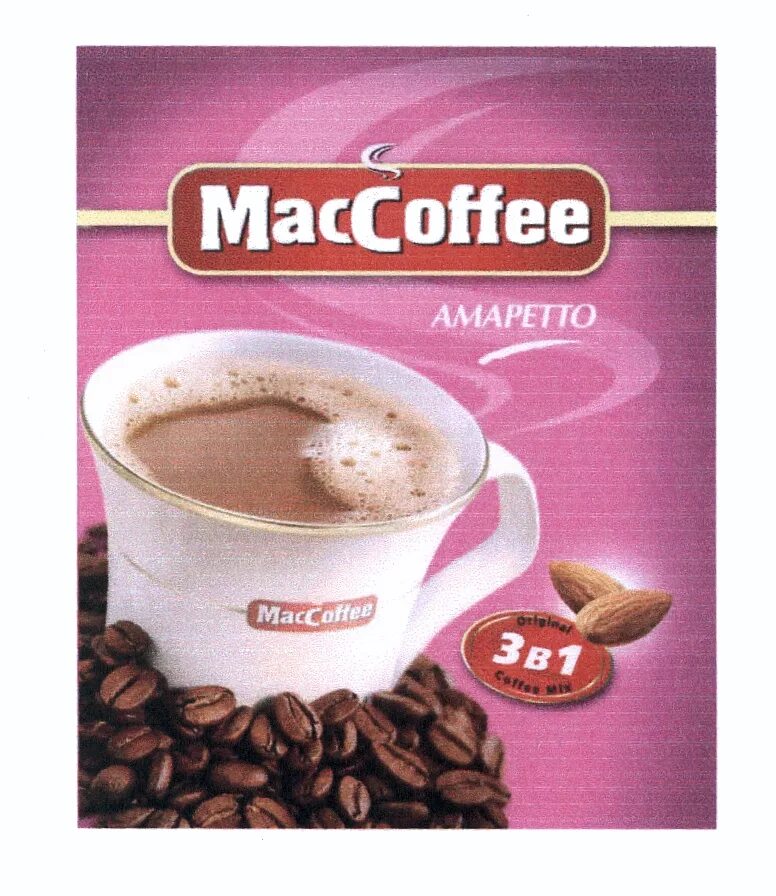Мак кофе фото Торговая марка № 428577 - MACCOFFEE MAC COFFEE MACCOFFEE АМАРЕТТО ORIGINAL COFFE