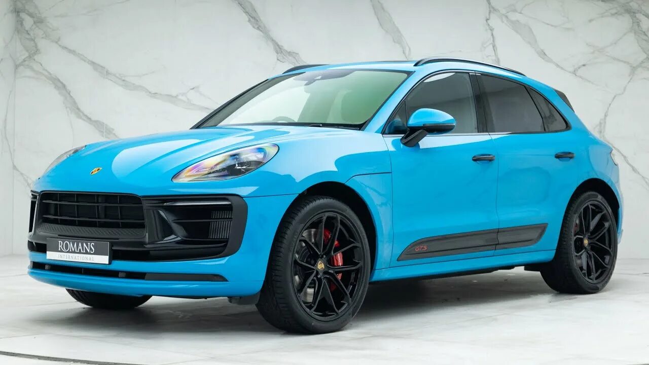 Макан фото в полный рост 2022 Porsche Macan GTS - Miami Blue - Walkaround & Interior Romans International