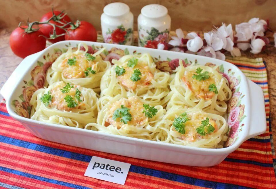 Макаронные гнезда с фаршем фото Гнезда из макарон с ветчиной Рецепт Еда, Национальная еда, Настоящая еда