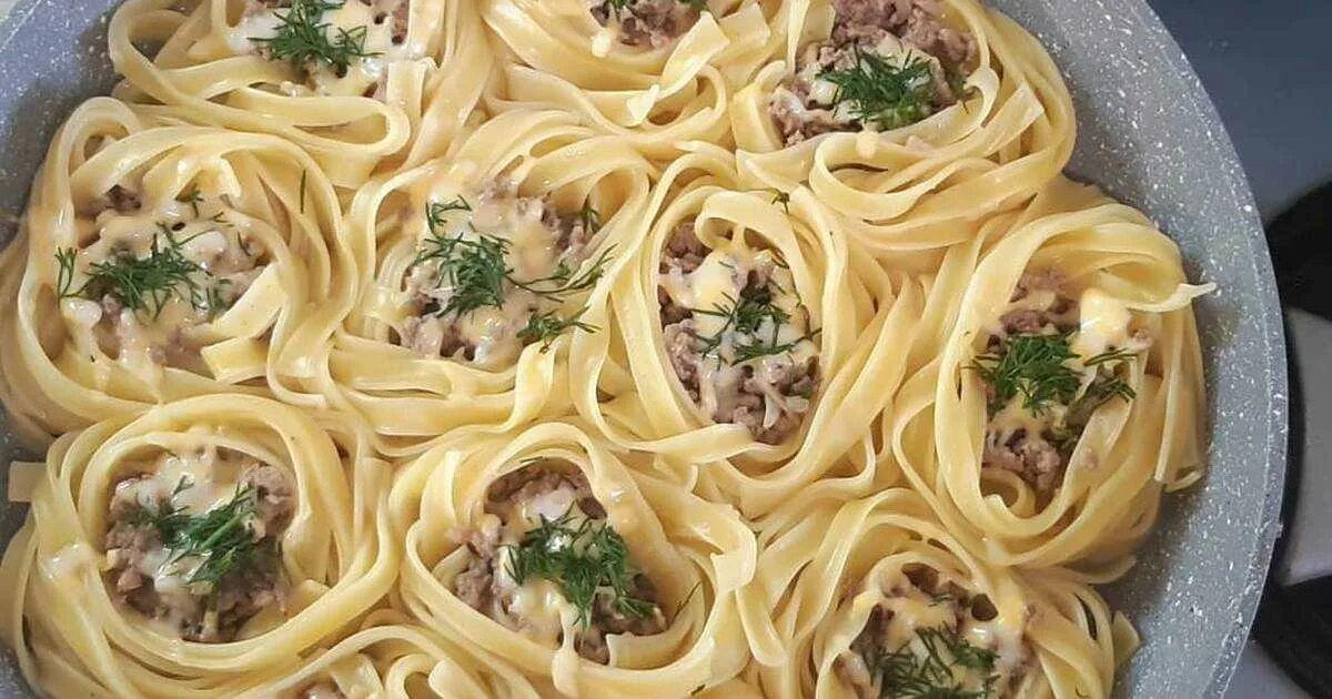 Макаронные гнезда с фаршем фото Приготовить гнезда eCookie.ru