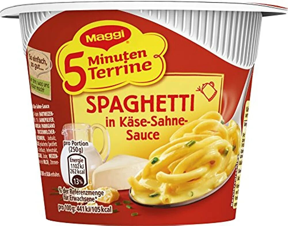 Макароны быстрого приготовления фото Купить лапша быстрого приготовления MAGGI MAGGI 5 Minuten Terrine Spaghetti in K