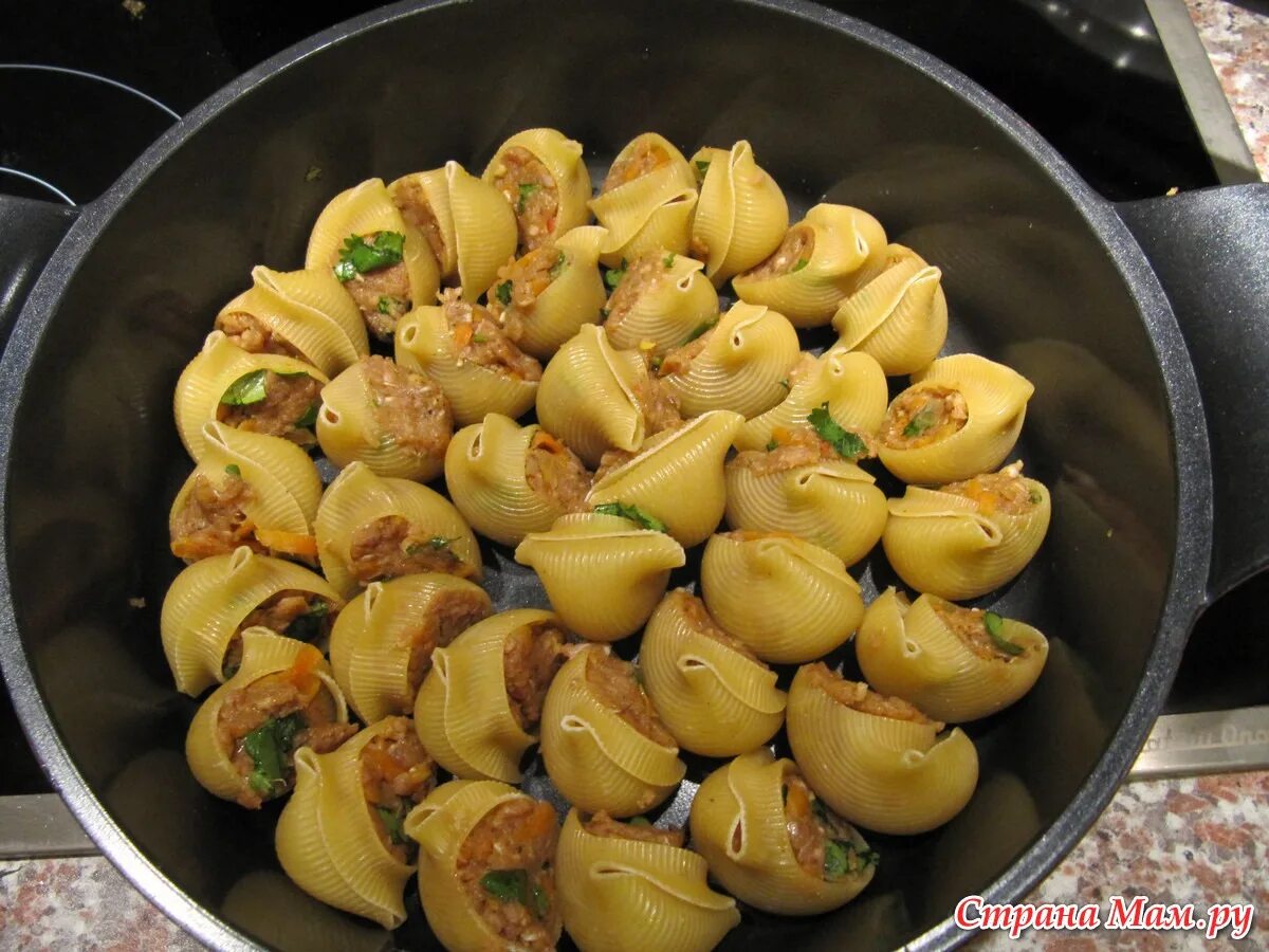 Макароны фаршированные фаршем фото Фаршированные ракушки - Меню на каждый день - Страна Мам