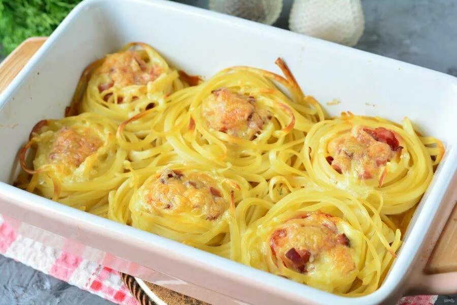 Макароны гнезда рецепты приготовления с фото Гнезда с ветчиной - пошаговый рецепт с фото на Повар.ру