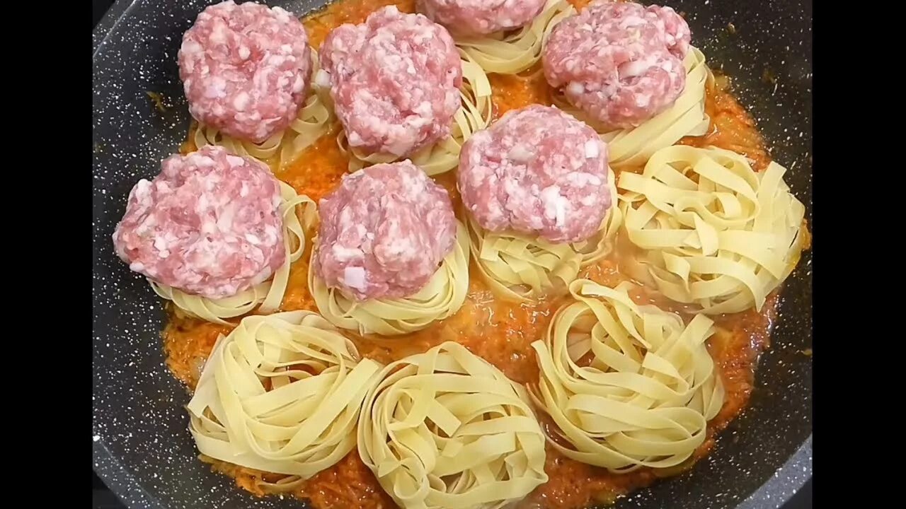 Макароны гнезда с фаршем фото Вкусный ужин за 30 минут! Макаронные гнезда с фаршем !!! - YouTube