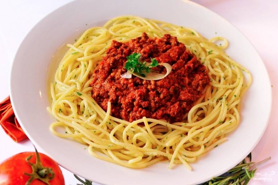 Макароны с болоньезе фарш фото рецепт Спагетти с фаршем - пошаговый рецепт с фото на Повар.ру