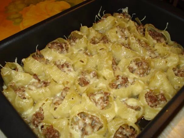 Макароны с фаршем в духовке фото Фаршированные макароны ракушки с фаршем на сковороде - CoffeePapa.ru