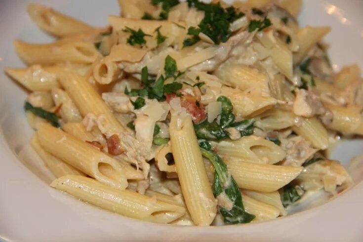 Макароны с курицей фото Smoked Chicken and Mushrooms with Penne Pasta Smoked chicken recipes, Chicken pa