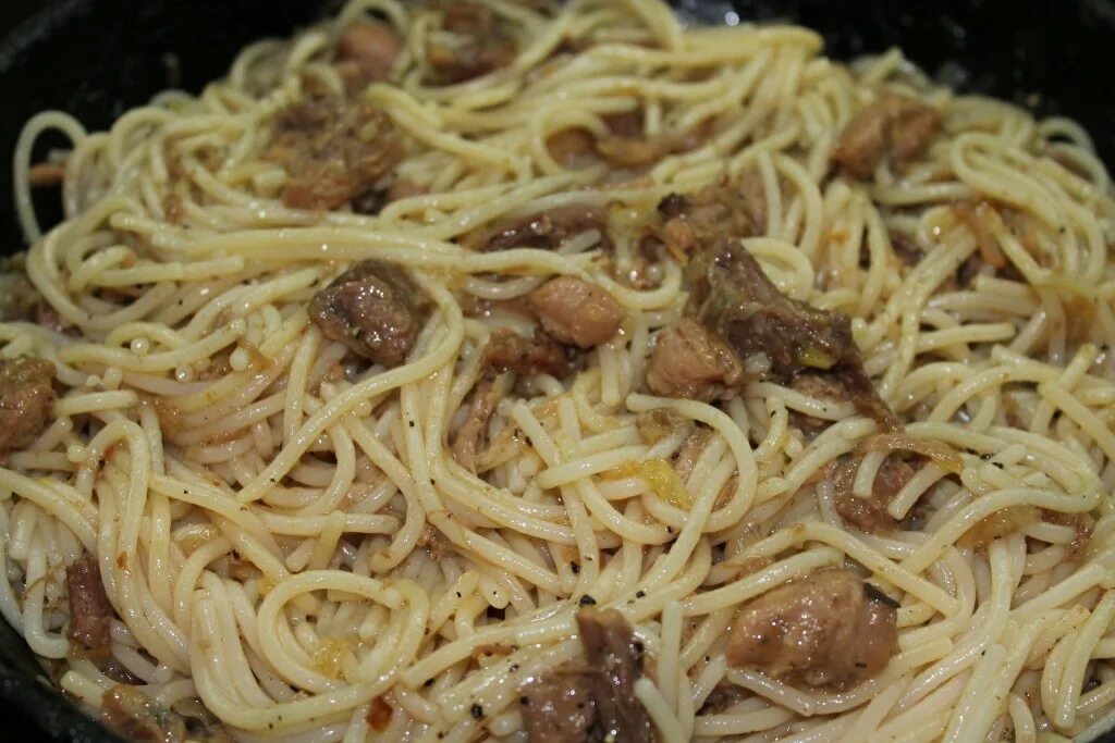 Макароны с мясом фото Картинки СПАГЕТТИ С МЯСОМ НА СКОВОРОДЕ