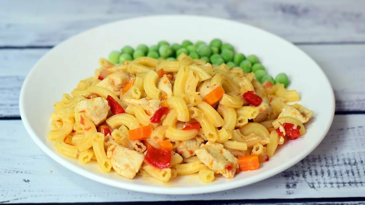 Макароны с овощами фото Макароны с Курицей и Овощами на сковороде. Что приготовить на ужин или обед быст
