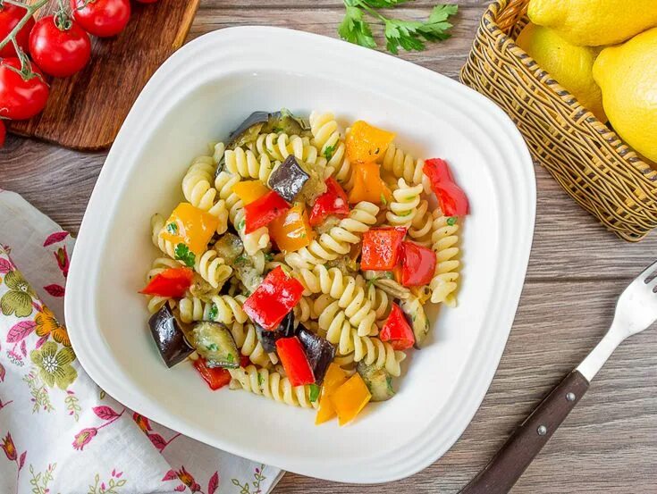Макароны с овощами фото Рецепт пасты с печеными овощами на Вкусном Блоге Национальная еда, Овощи, Гречес