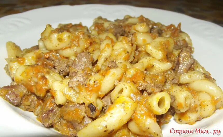 Макароны с печенью фото Два блюда из печени + 1 - Готовим в мультиварке - Страна Мам