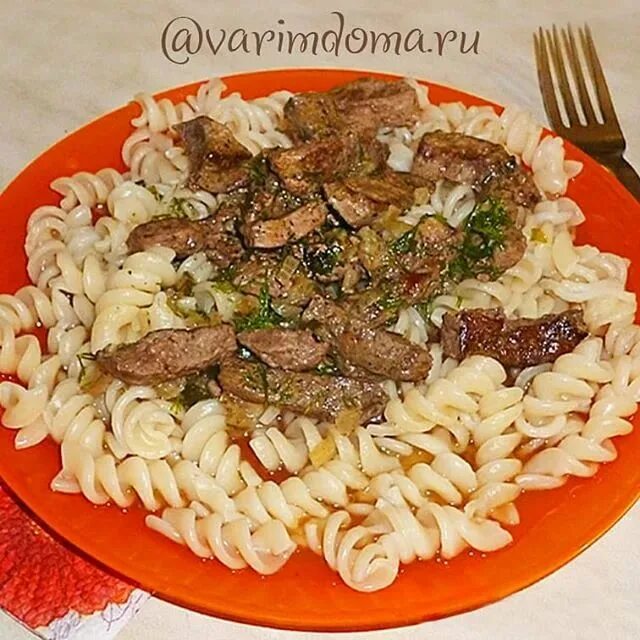 Макароны с печенью фото Печень говяжья с макаронами - CoffeePapa.ru