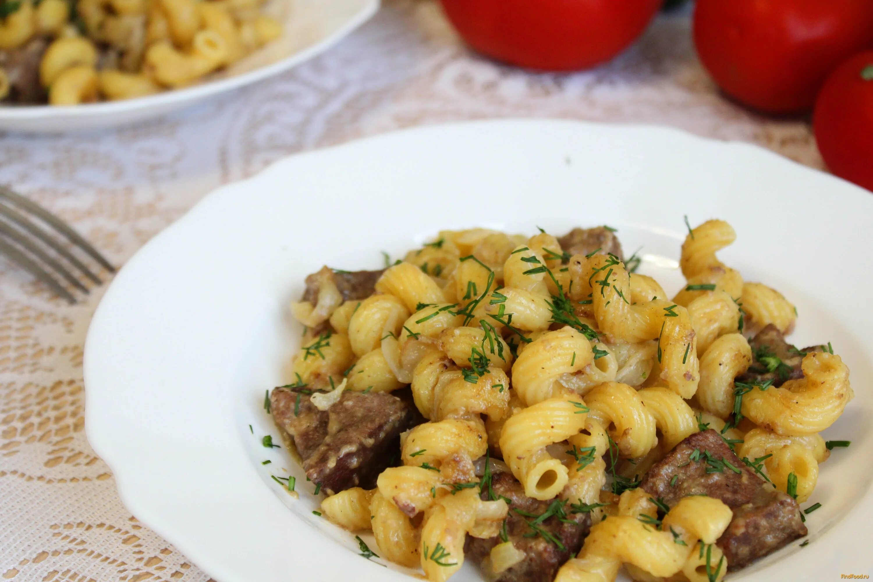 Макароны с печенью фото Печенка с макаронами в сковороде - 61 photo