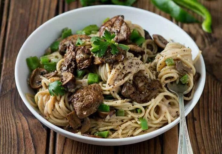 Макароны с печенью рецепт с фото Welcome to whatsfordinner! Chicken livers, Chicken crockpot recipes, Mushroom re