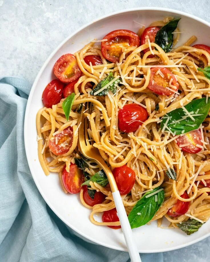 Макароны с помидорами с фото Delicious Tomato Basil Pasta