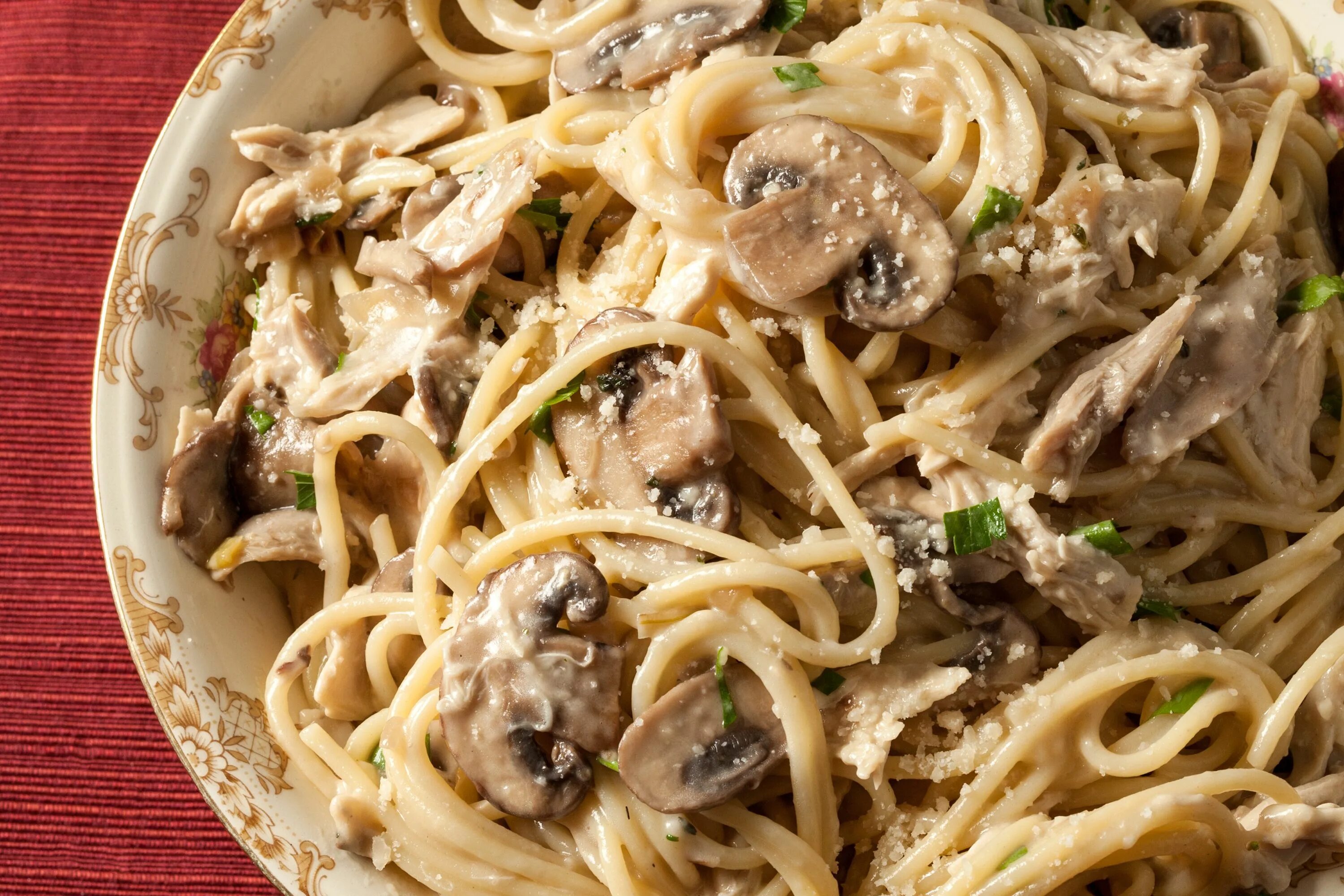 Макароны с соусом с фото Макароны с грибами и сливками