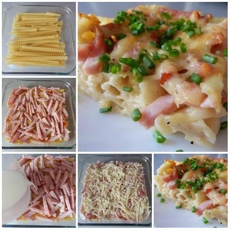 Макароны с сыром и колбасой фото Макаронная запеканка "Ленивая" Food, Ethnic recipes, Macaroni and cheese