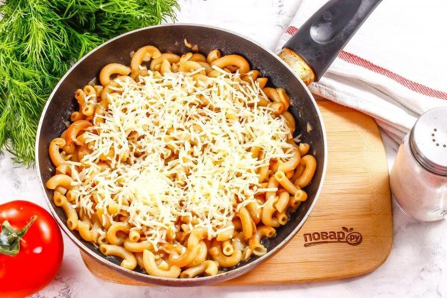 Макароны с сыром на сковороде фото Макароны с сыром на сковороде - пошаговый рецепт с фото на Повар.ру