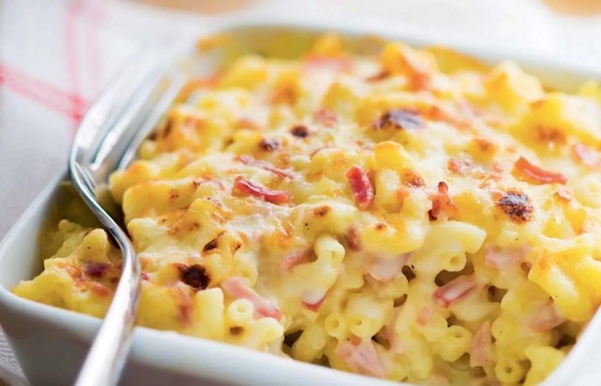 Макароны с сыром в духовке фото Макаронная запеканка с ветчиной и сыром - кулинарный пошаговый рецепт с фото * I