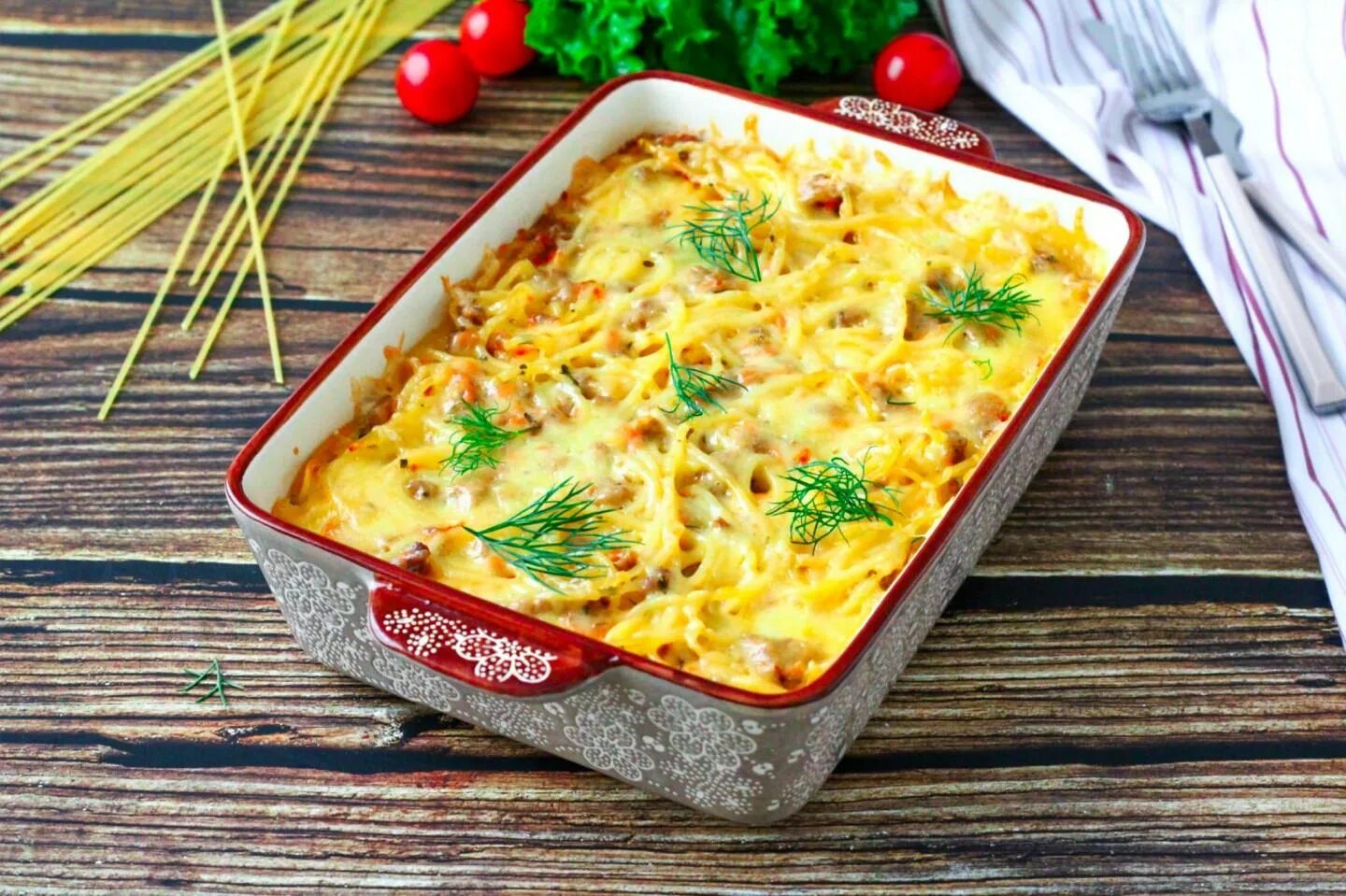 Макароны с сыром в духовке фото Вермишелевая запеканка с фаршем в духовке рецепт с фото пошагово - 1000.menu