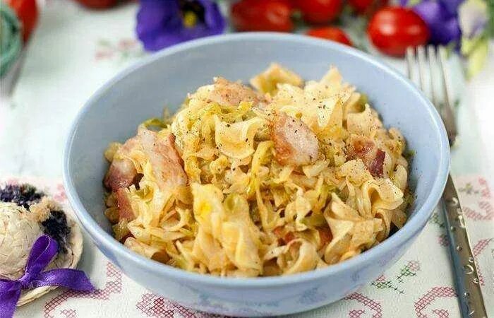 Макароны с жареной капустой рецепт с фото Тушеная капуста с макаронами Recipe Recipes, Vegetables, Cabbage