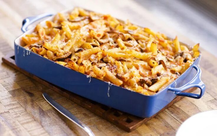 Макароны в духовке рецепт с фото Mario Batali's Baked Pasta with Mushrooms and Mozzarella Pasta bake, Italian pas