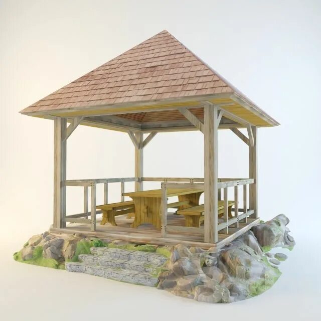 Макет беседки своими руками gazebo Gazebo, 3d model, Pergola