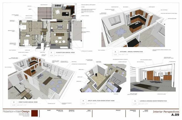 Макет дизайн проекта Robertson+WalshDesign: Construction models and drawings 3d interior design softw