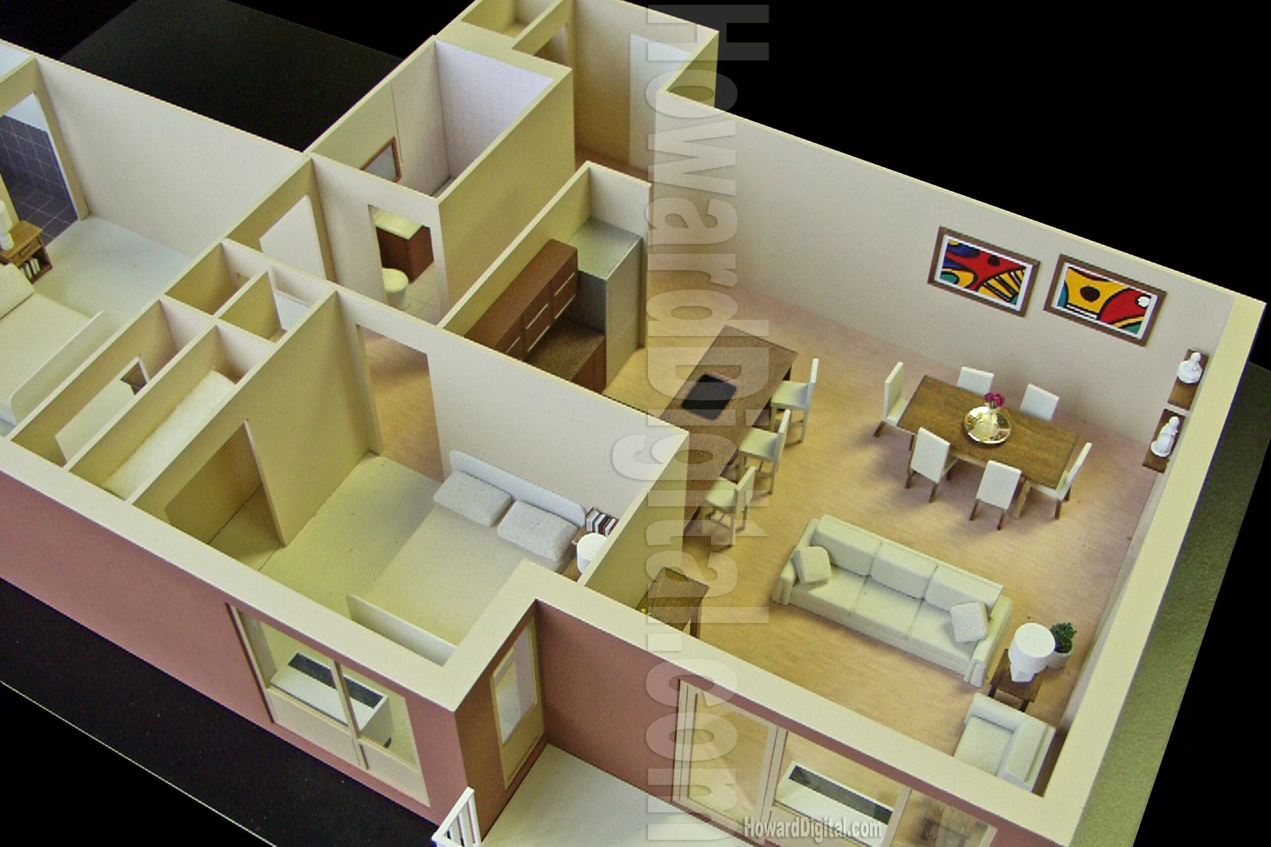 Макет дизайна интерьера Modern Miniature Interior Model - Westwood Terrace, Bronx