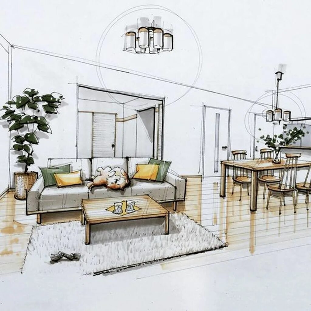 Макет дизайнера интерьера Architectural Drawing 2 Result Эскиз интерьера, Эскизы интерьерных дизайнов, Инт