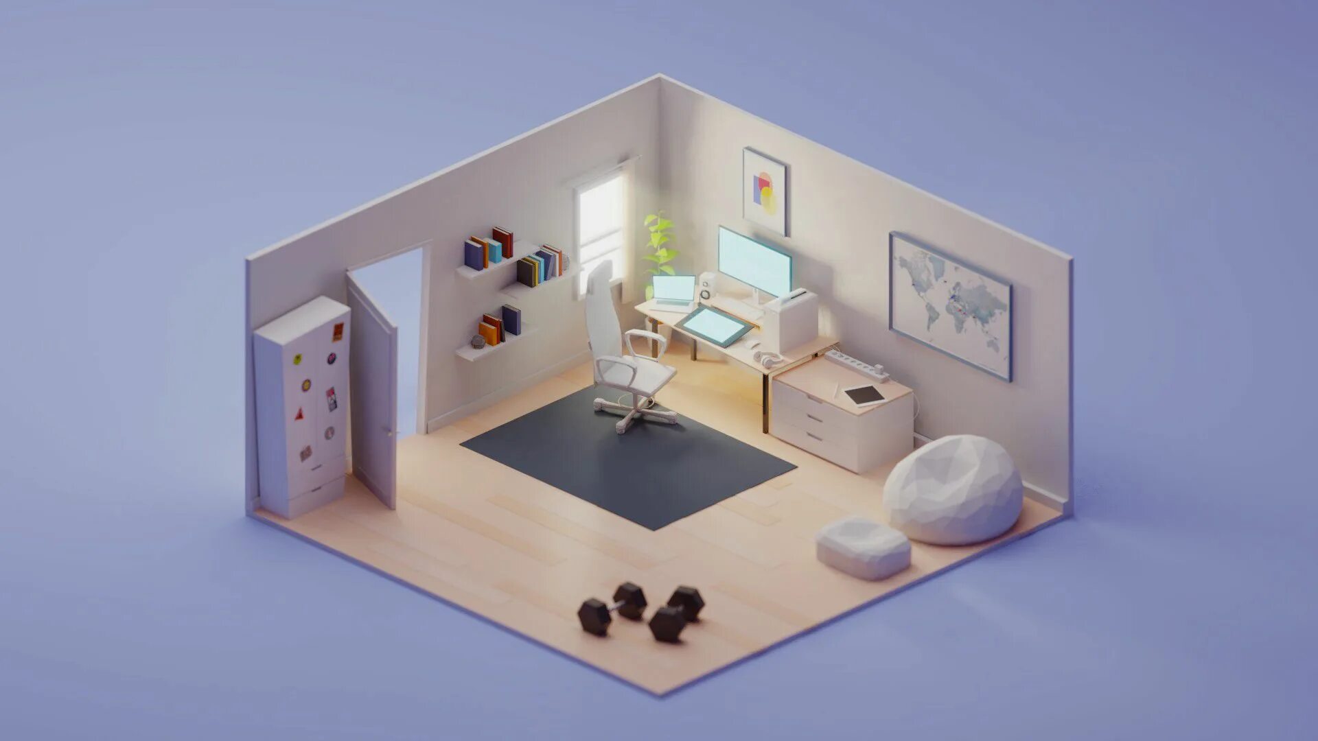 Макет интерьера комнаты Ознакомьтесь с этим проектом @Behance: "My Perfect Room" https://www.behance.net