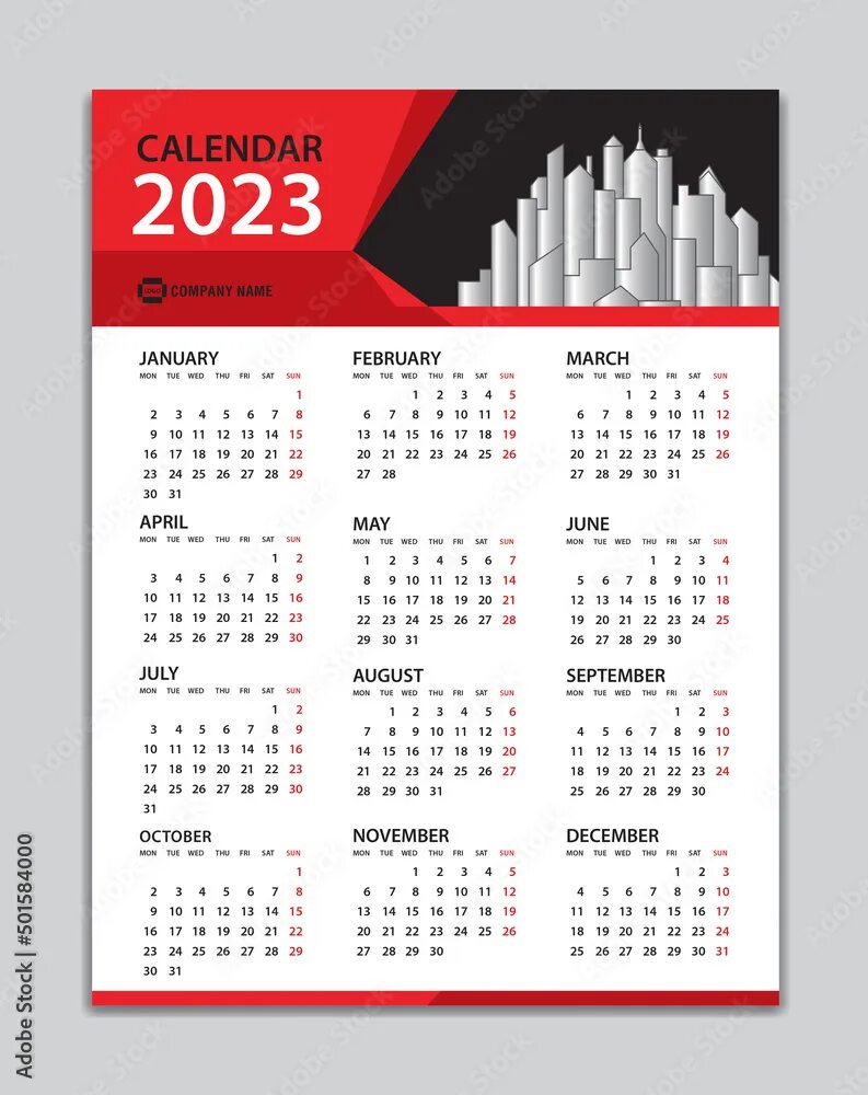 Макет календаря на 2025 год Calendar 2023 template, Wall Calendar 2023 year, Desk Calendar 2023 Design, Week