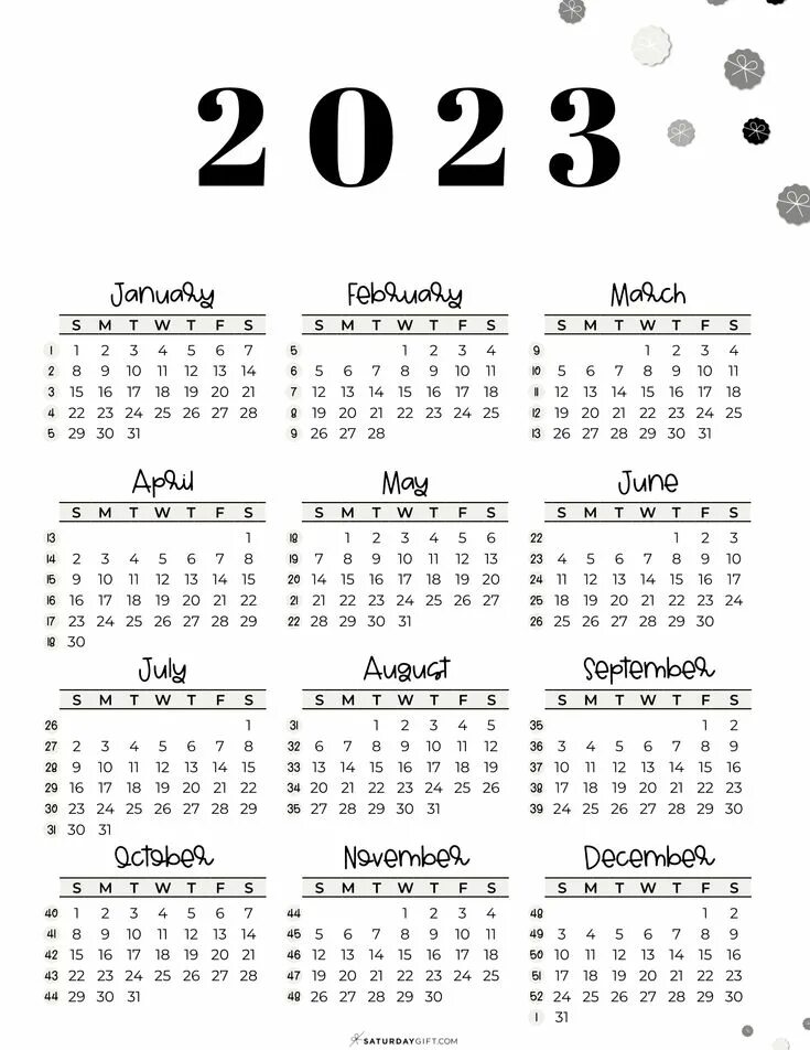 Макет календаря на 2025 год 2023 Calendar Printable - Cute & Free 2023 Yearly Calendar Templates Yearly cale