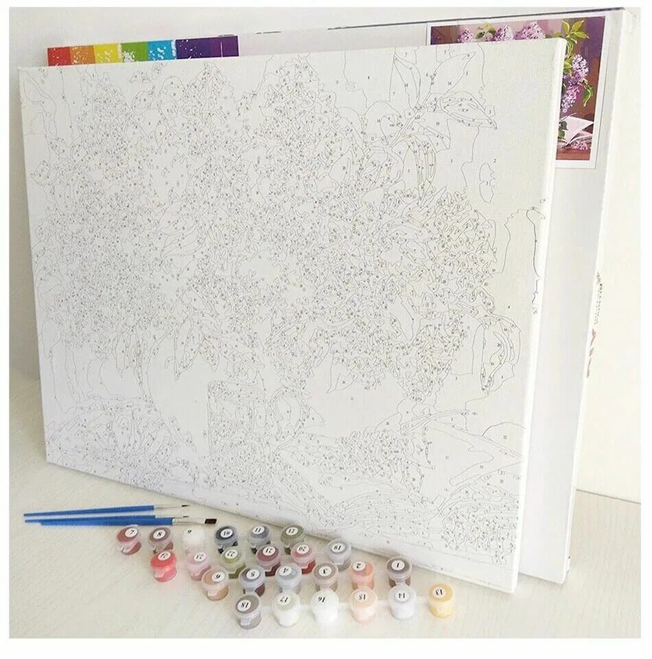 Макет картины по номерам по фото Mademoiselle Gachet In Garden Vincent Van Gogh Paint By Numbers DIY Kit Painting