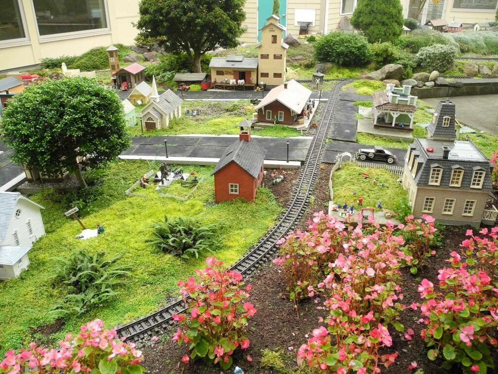 Макет сада фото Private Site Garden railroad, Garden railway, Miniature garden