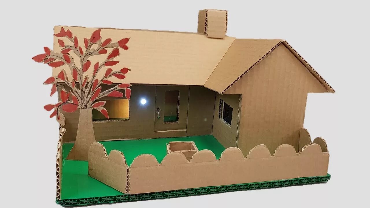 Макет своими руками в домашних условиях Building cardboard House -Garden Villa - Dream-house - YouTube