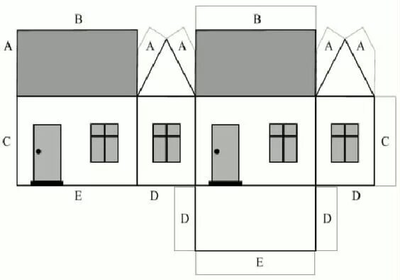 Макет здания дома чертеж Красочные рождественские деревни Paper house template, House template, Cardboard