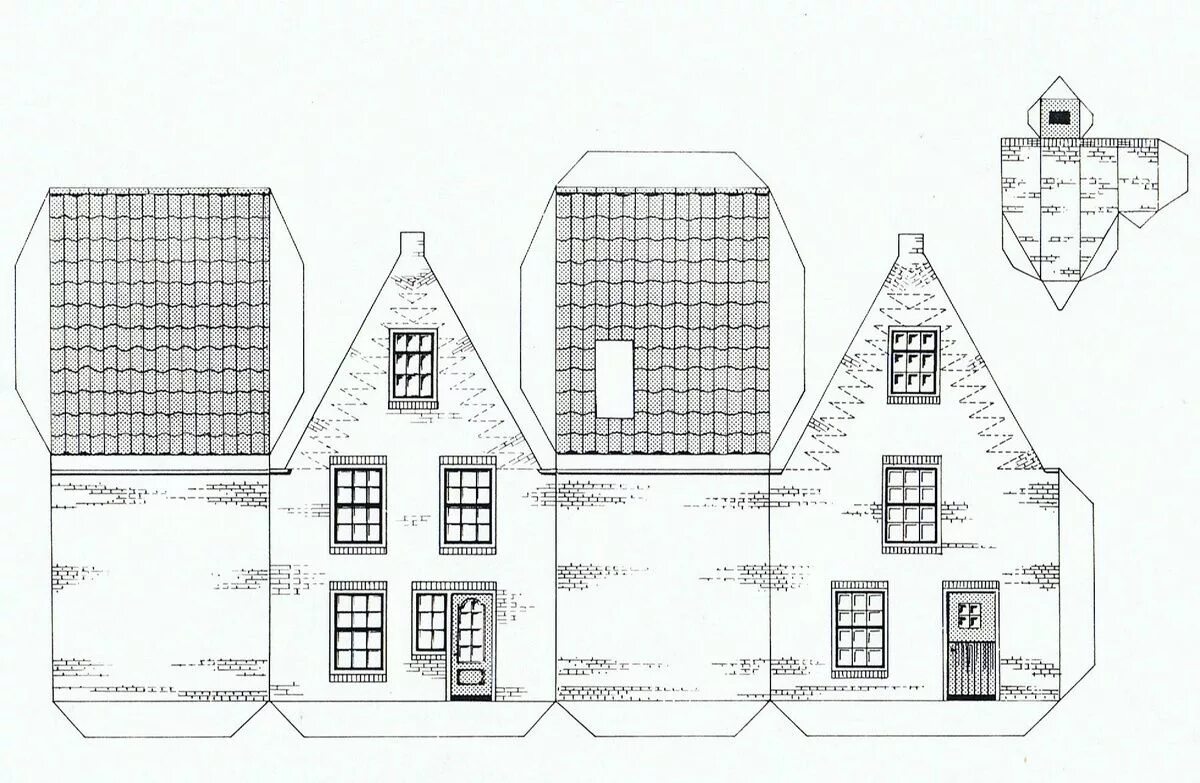 Макеты домов схемы для распечатки Pin on crafts Paper house template, Paper houses, Glitter houses